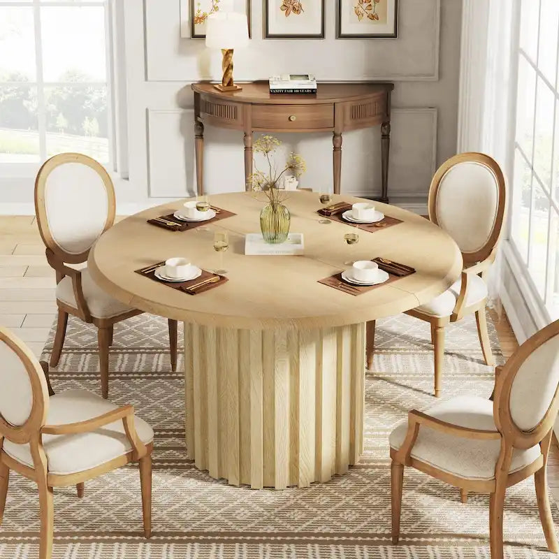 43.3 Inches Round Modern Dining Table for 4 for Dining Room