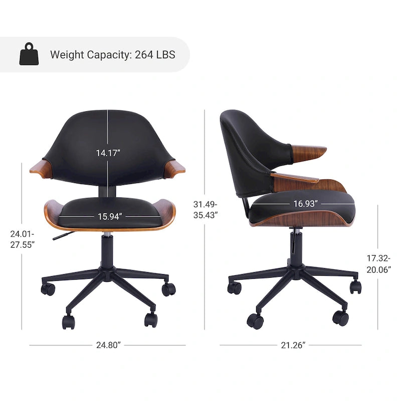 Art Leon Adjustable and Rolling Desk Chair