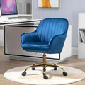 Modern Velvet 360 Degree Swivel Office Chair with Gold Base