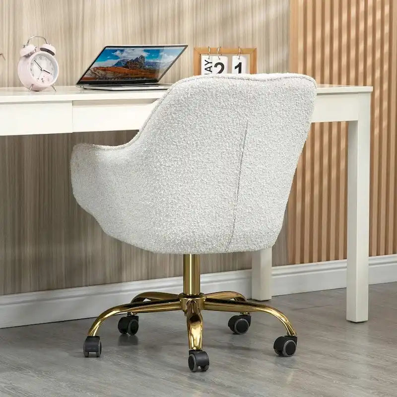 Modern Velvet 360 Degree Swivel Office Chair with Gold Base