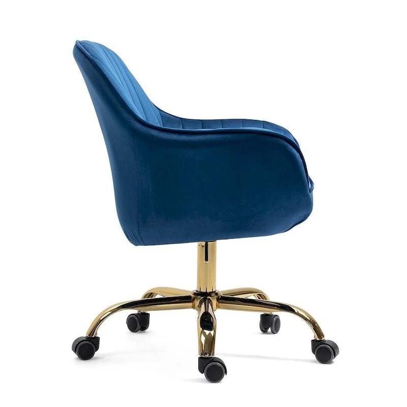 Modern Velvet 360 Degree Swivel Office Chair with Gold Base