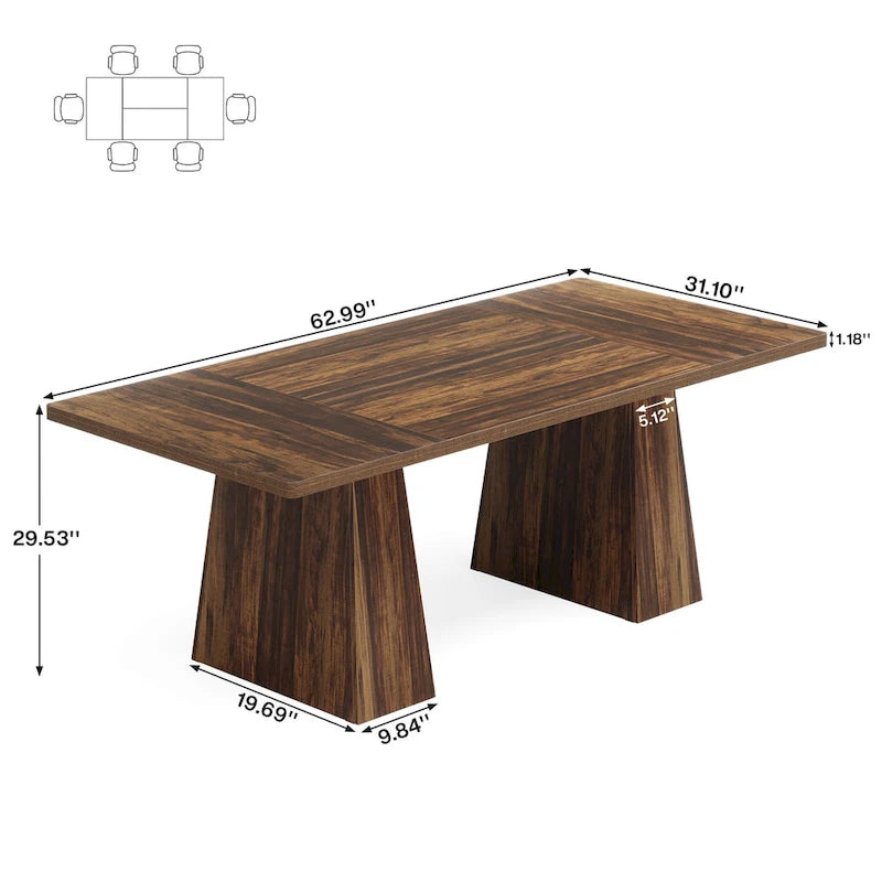 63 Inches Rustic Computer Desk for Home Office