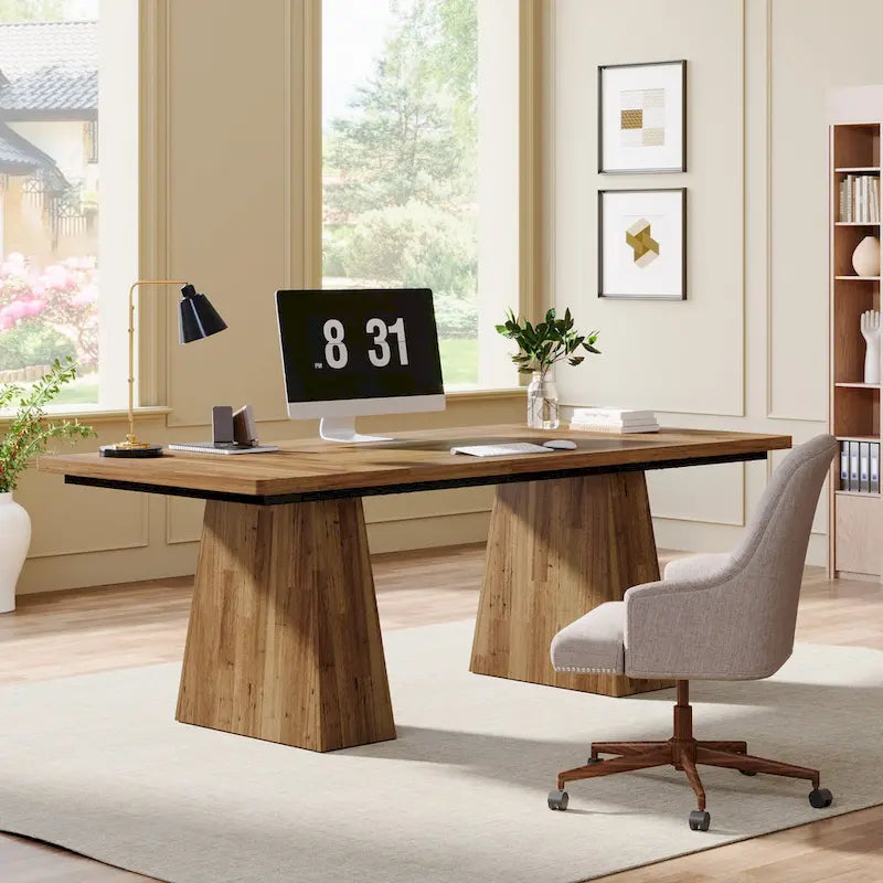 63 Inches Rustic Computer Desk for Home Office