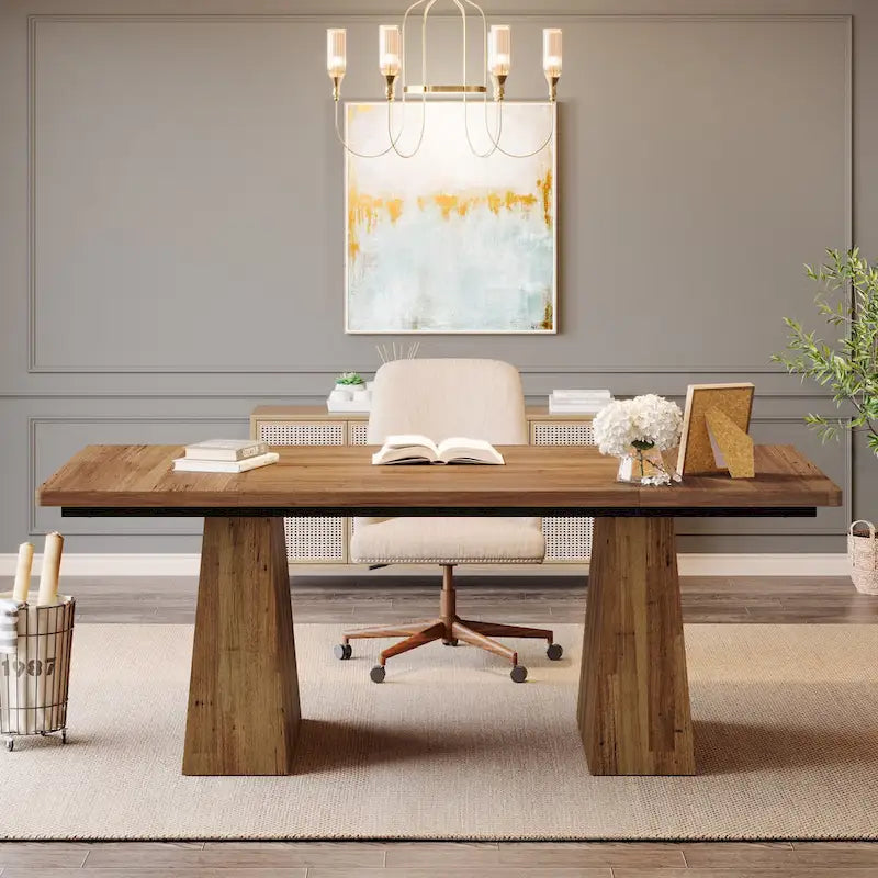 63 Inches Rustic Computer Desk for Home Office