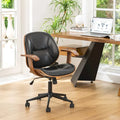 Glitzhome Modern Ergonomic Faux Leather Gaslift Adjustable Swivel Office Task Chair