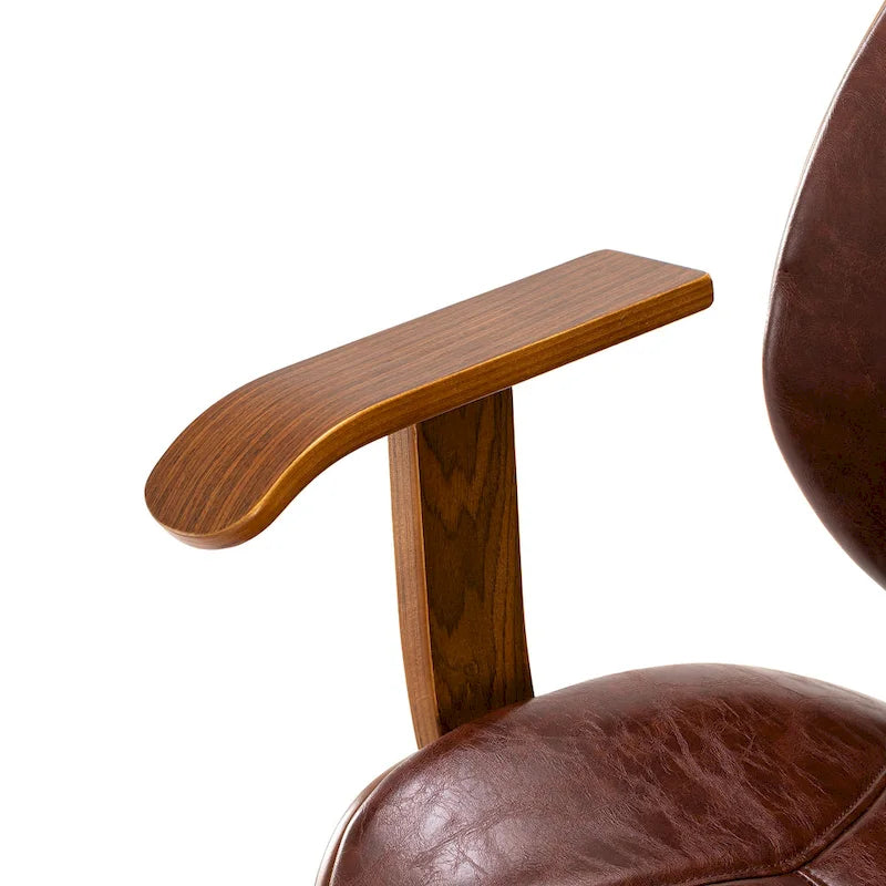 Glitzhome Modern Ergonomic Faux Leather Gaslift Adjustable Swivel Office Task Chair