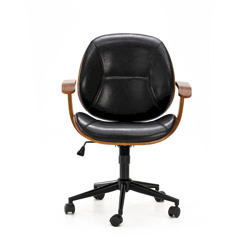 Glitzhome Modern Ergonomic Faux Leather Gaslift Adjustable Swivel Office Task Chair