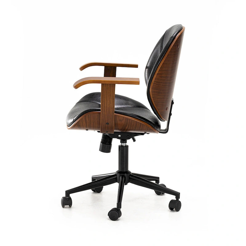 Glitzhome Modern Ergonomic Faux Leather Gaslift Adjustable Swivel Office Task Chair