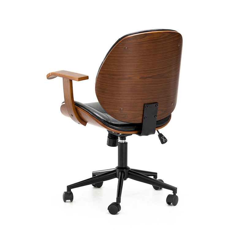 Glitzhome Modern Ergonomic Faux Leather Gaslift Adjustable Swivel Office Task Chair