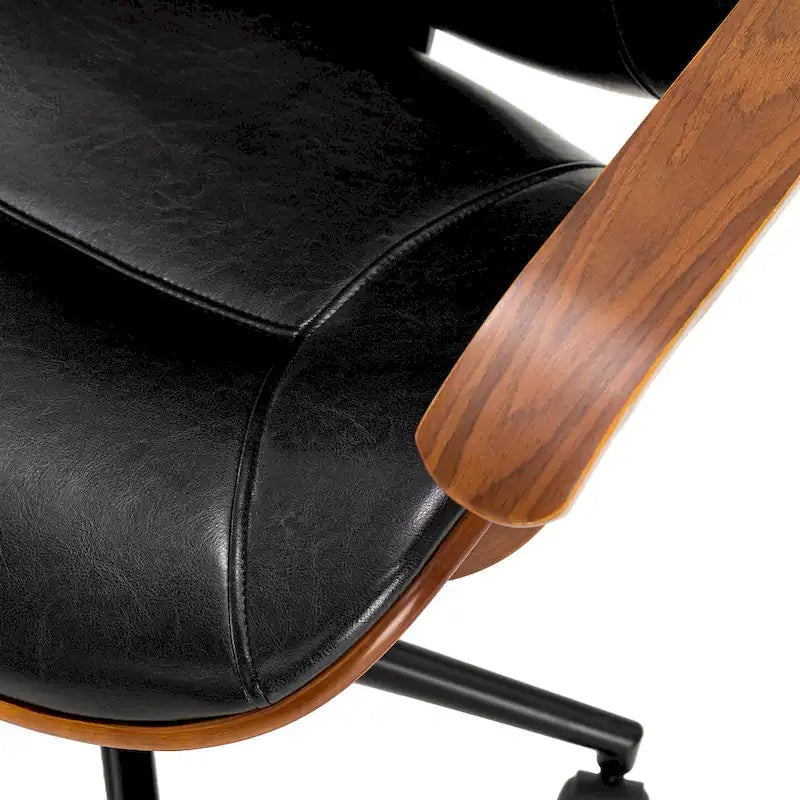 Glitzhome Modern Ergonomic Faux Leather Gaslift Adjustable Swivel Office Task Chair