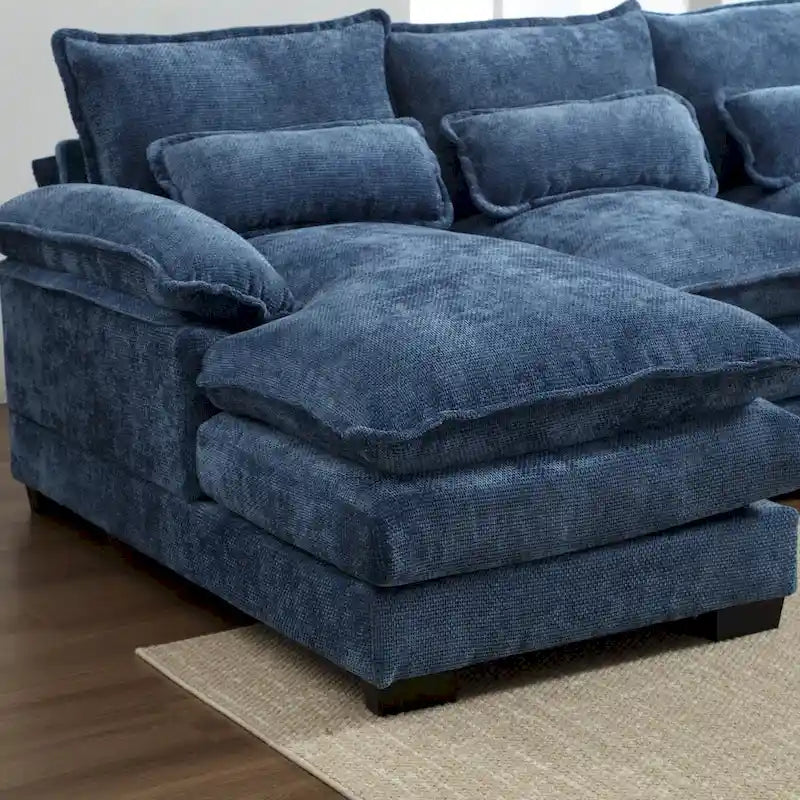 U-shaped reversible chenille comfortable fabric combination sofa