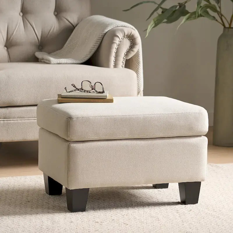 1PCS Fabric Ottoman