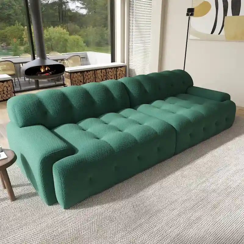 102.4 Cloud Sofa Couch3-seater Upholstered 3D Textile Material Sectional Sofa For Living Room, Apartment