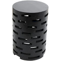 Wood Geometric Brick Inspired Cutout Side End Accent Table - Black - Roche River Decor