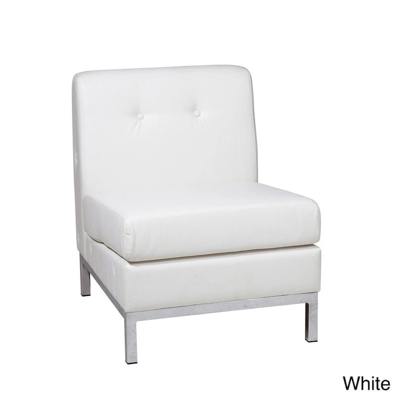 Wall Street Faux Leather Armless Chair