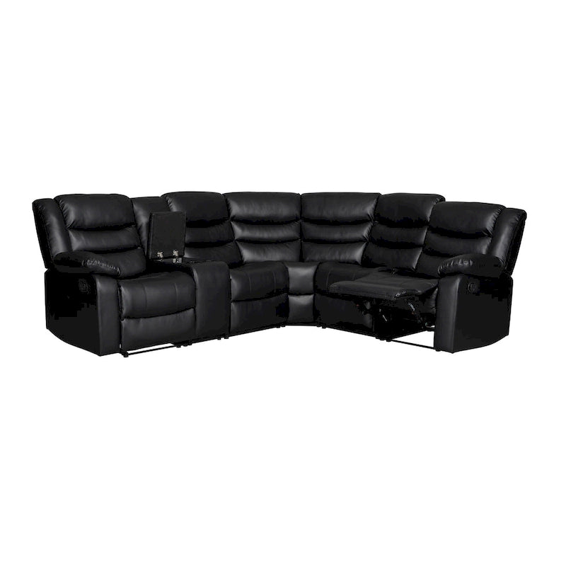 106 Manual Reclining Modular Sectional Couch with 1 Console & 2 Cup Holders, Living Room/Office