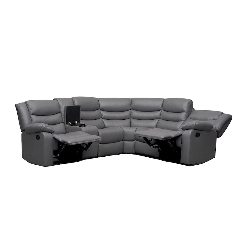 106 Manual Reclining Modular Sectional Couch with 1 Console & 2 Cup Holders, Living Room/Office